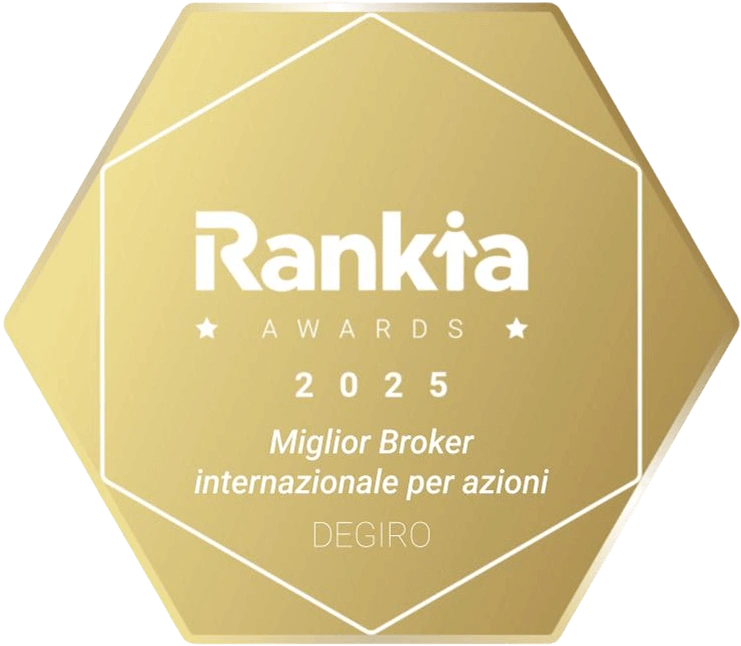 Rankia Awards 2025 badge for Best international stock broker awarded to EXDEGIRO IT